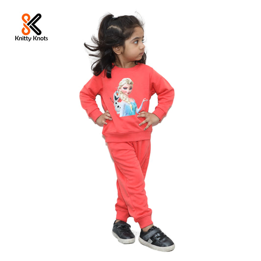 Elsa Pink Track Suit Terry Cotton