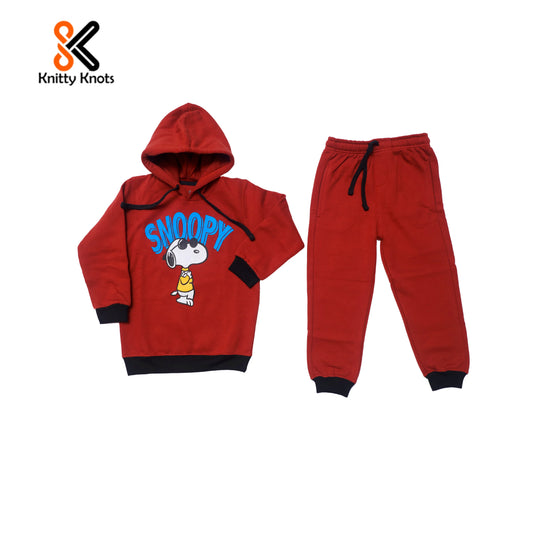 Kids Snoopy Tracksuit with Hoodie Red