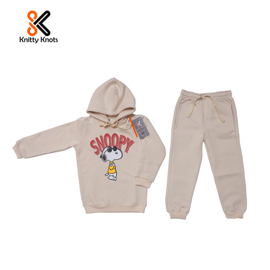 Kids Snoopy Tracksuit with Hoodie White