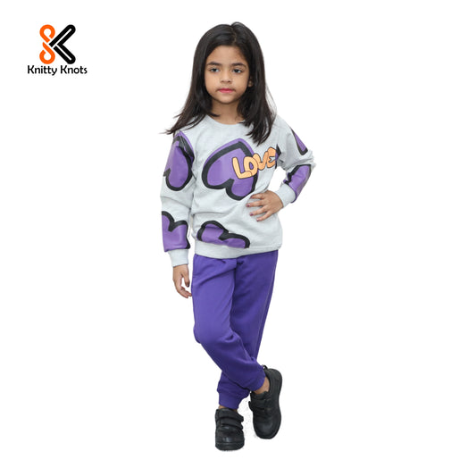 Purple Hearts Girls Track Suit