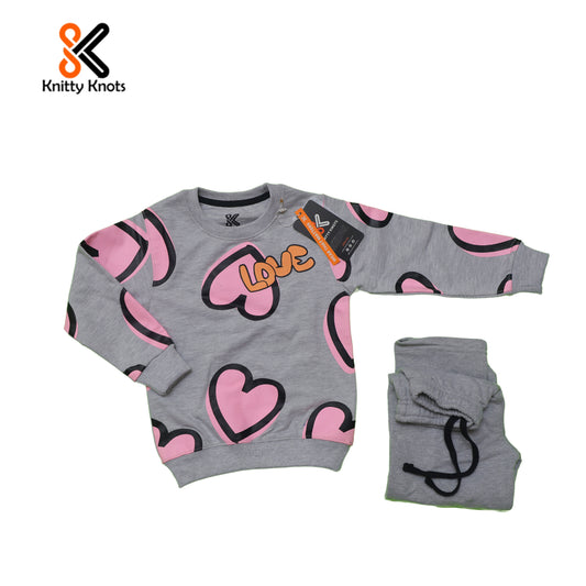 Pink Hearts Girls TrackSuit